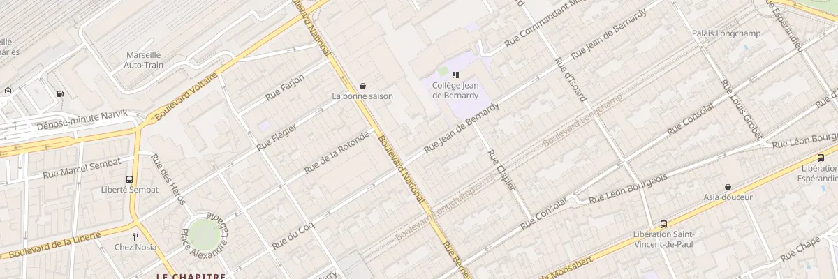 Plan du 1 Rue jean de bernardy à Marseille 1er Arrondissement