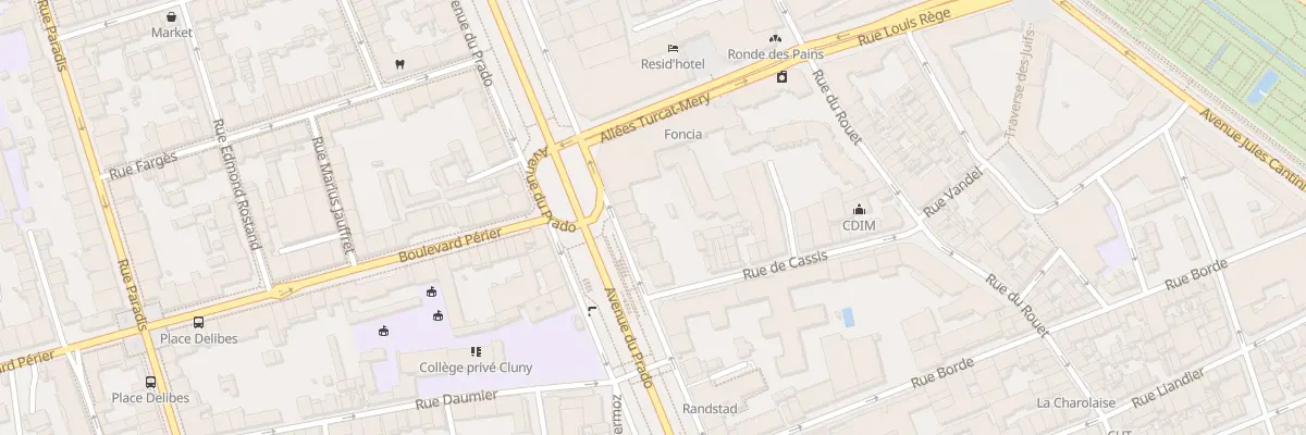 Plan du 127 Av du Prado à Marseille 8e Arrondissement