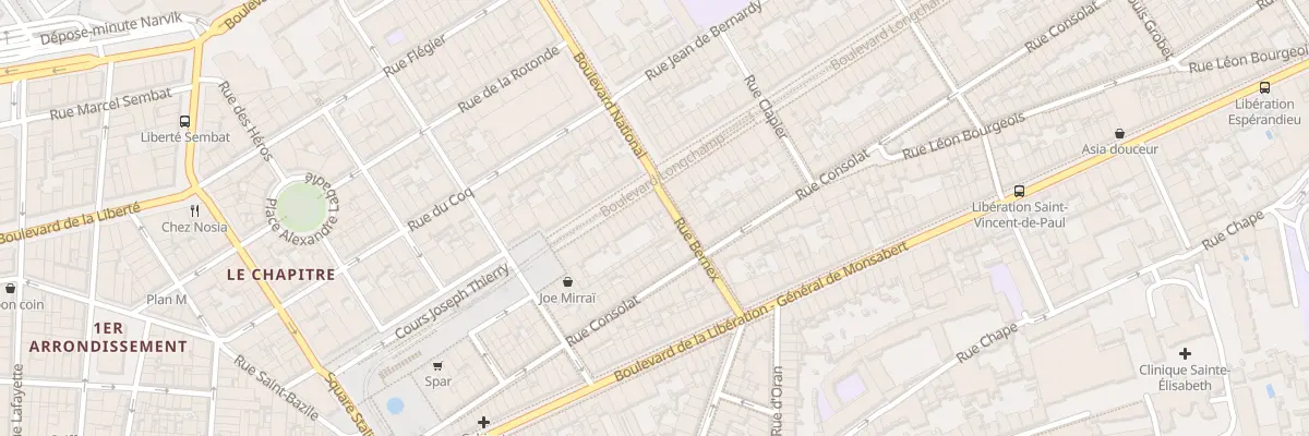 Plan du 20 Bd Longchamp à Marseille 1er Arrondissement