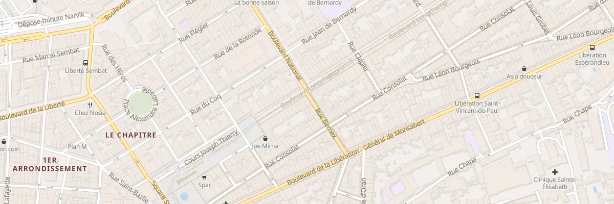 Plan du 22 Bd Longchamp à Marseille 1er Arrondissement