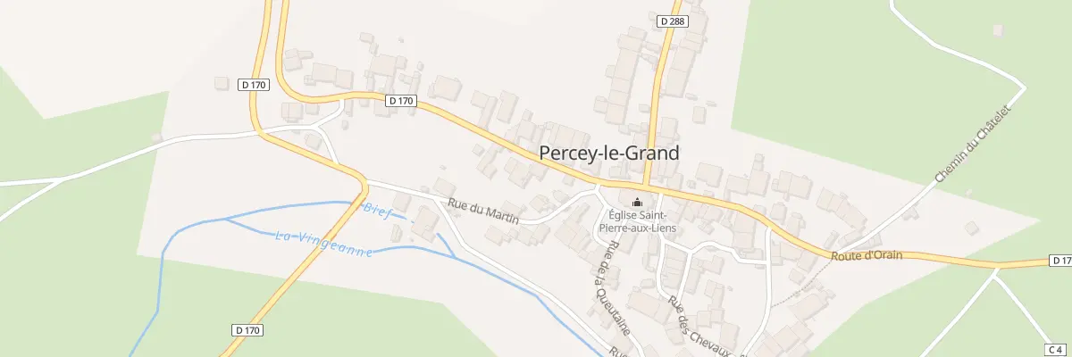 Plan du 2 Rue du Chateau à Percey-le-Grand