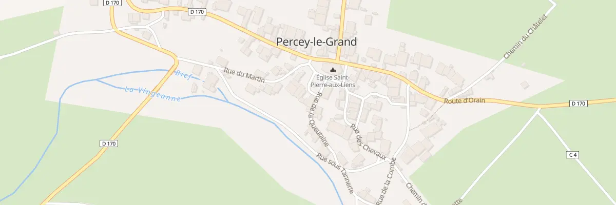 Plan du 1 Rue de l’Eglise à Percey-le-Grand