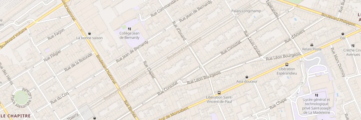 Plan du 74 Bd Longchamp à Marseille 1er Arrondissement