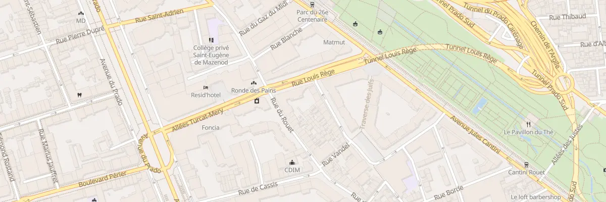 Plan du 8 Rue louis rege à Marseille 8e Arrondissement
