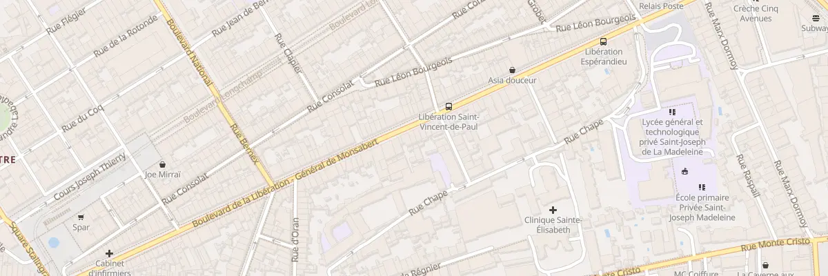 Plan du 92 Bd de la Liberation à Marseille 4e Arrondissement
