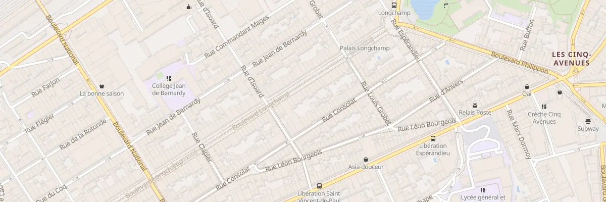 Plan du 96 Bd Longchamp à Marseille 1er Arrondissement