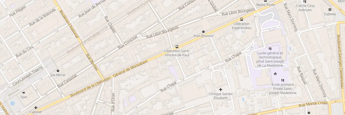 Plan du 100 Bd de la Liberation à Marseille 4e Arrondissement