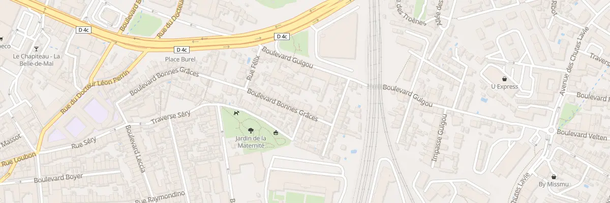Plan du 77B Bd Bonnes Graces à Marseille 3e Arrondissement