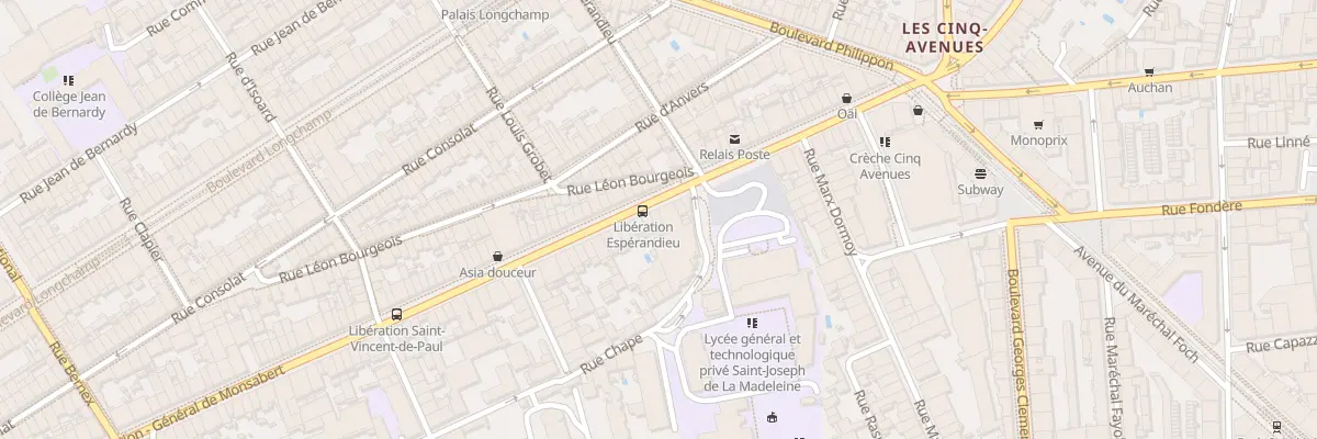 Plan du 164 Bd de la Liberation à Marseille 4e Arrondissement
