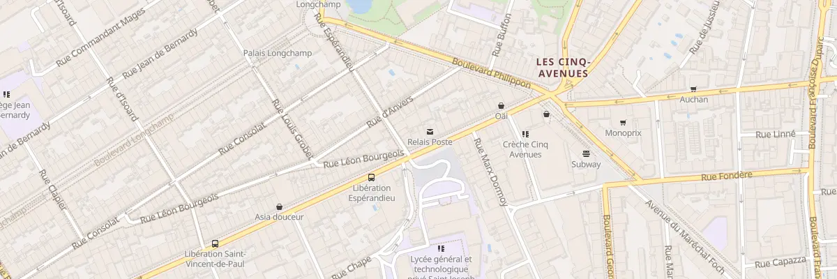 Plan du 199 Bd de la Liberation à Marseille 4e Arrondissement