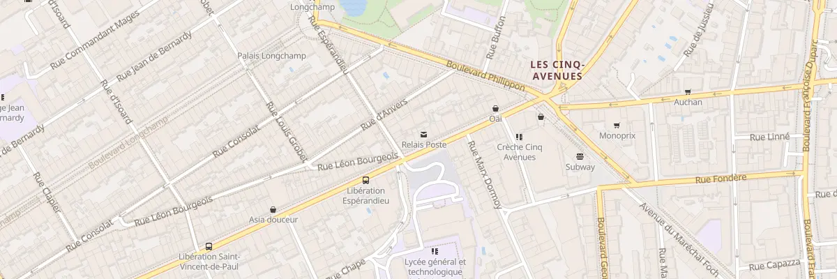 Plan du 203 Bd de la Liberation à Marseille 4e Arrondissement