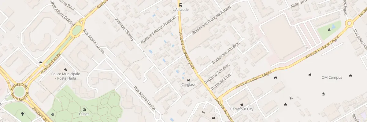 Plan du 1 Av de l’Aillaude à Marseille 8e Arrondissement