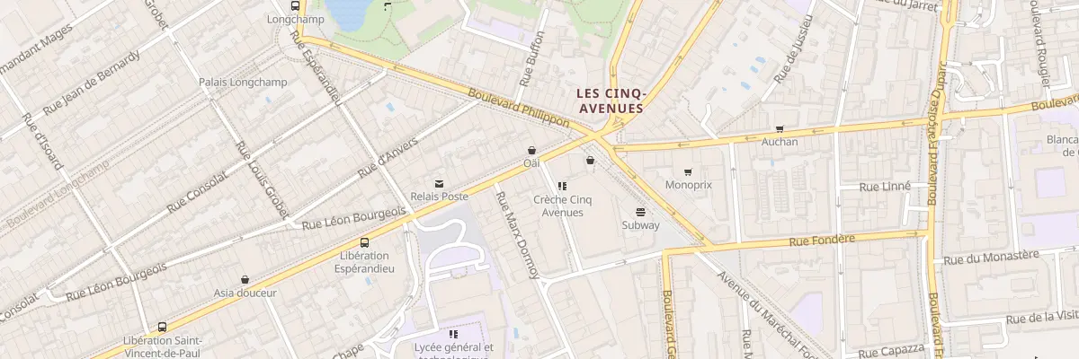 Plan du 206 Bd de la Liberation à Marseille 4e Arrondissement