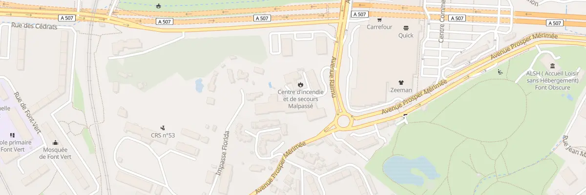 Plan du 1 Av Raimu à Marseille 14e Arrondissement