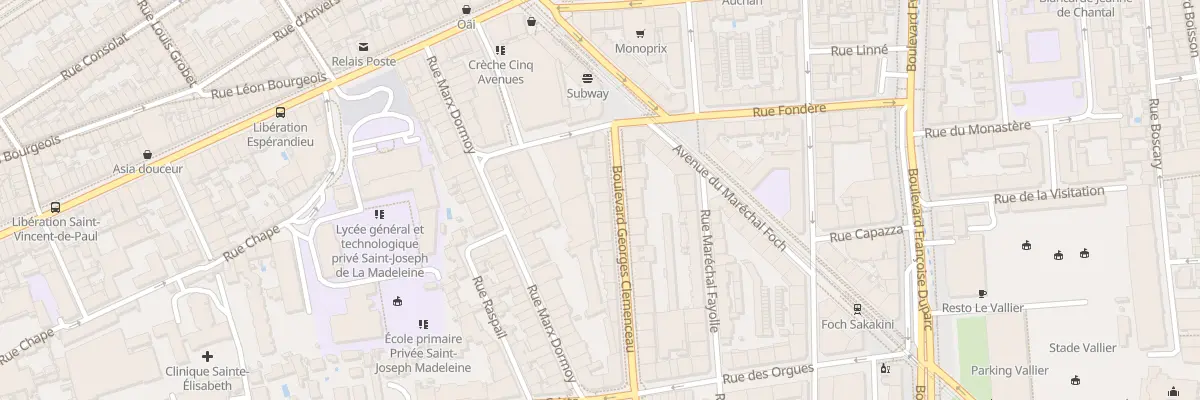 Plan du 12 Bd Georges Clemenceau à Marseille 4e Arrondissement