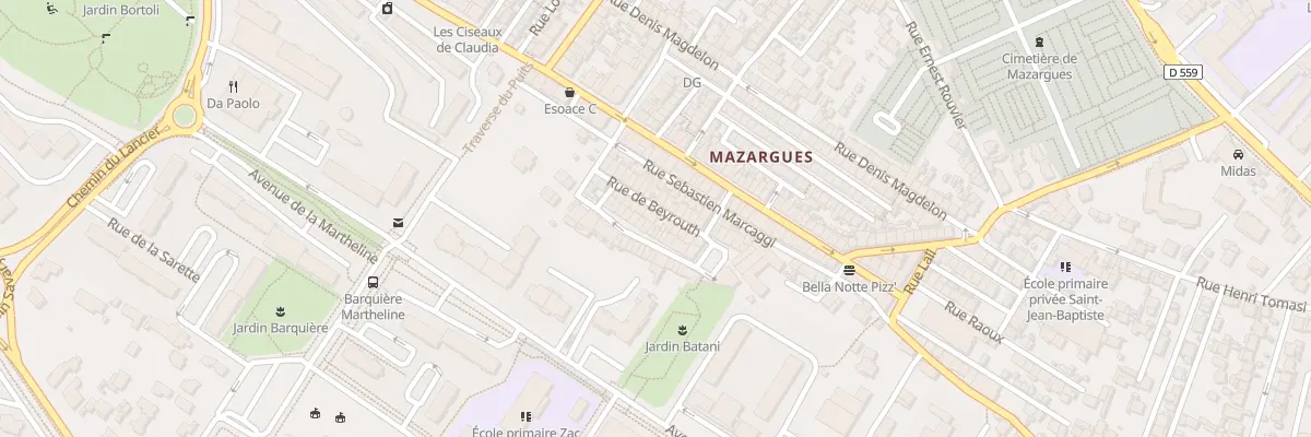 Plan du 18 Rue de beyrouth à Marseille 9e Arrondissement