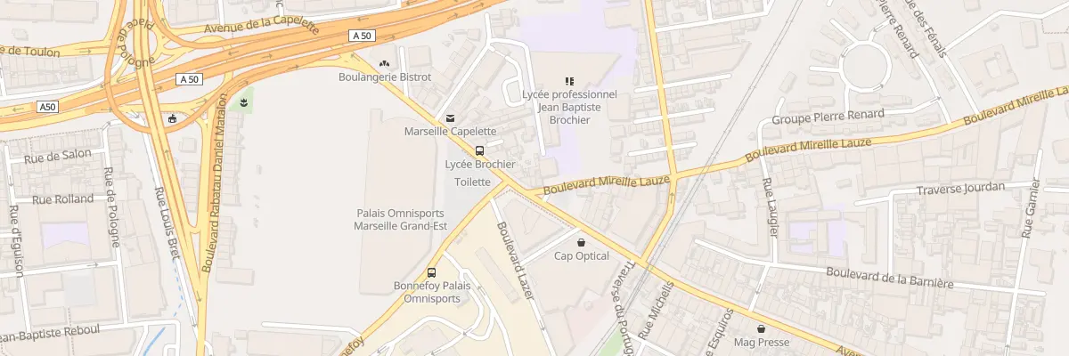 Plan du 1 Bd Mireille Lauze à Marseille 10e Arrondissement
