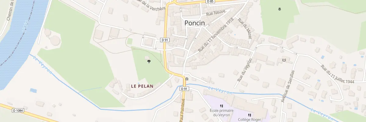 Plan du 1 Pl de l’Eglise à Poncin