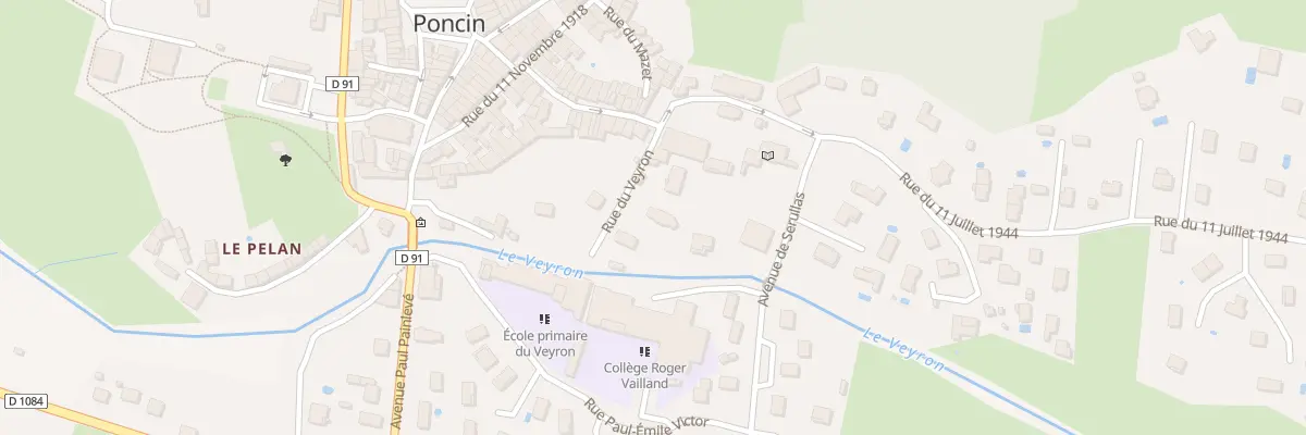 Plan du 53 Rue du Veyron à Poncin