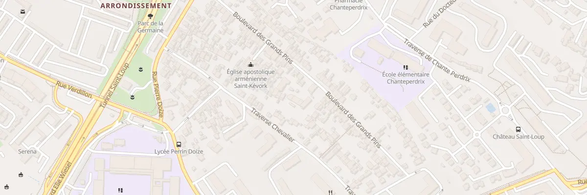 Plan du 72 Bd des Grands Pins à Marseille 10e Arrondissement