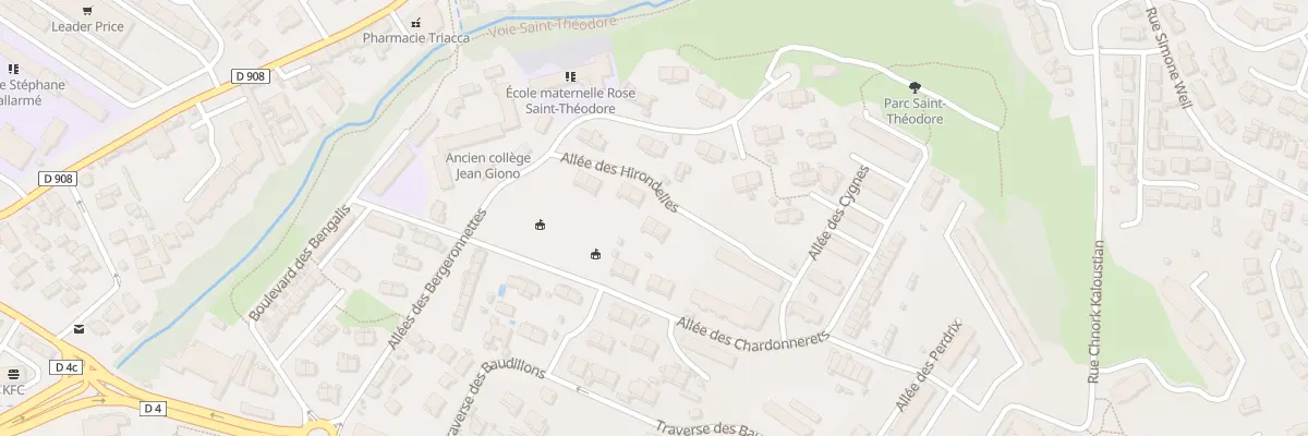 Plan du 12 All des Hirondelles à Marseille 13e Arrondissement