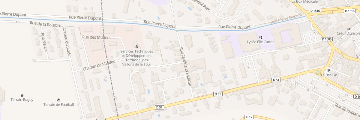 Plan du 9 Rue Ferdinand Faulcon à La Tour-du-Pin