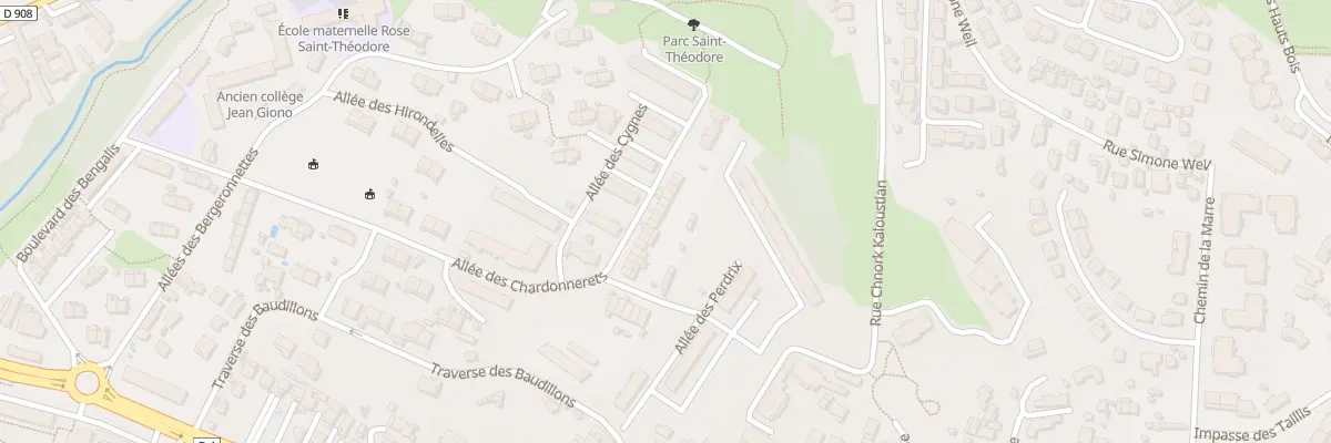 Plan du 74 All des Chardonnerets à Marseille 13e Arrondissement