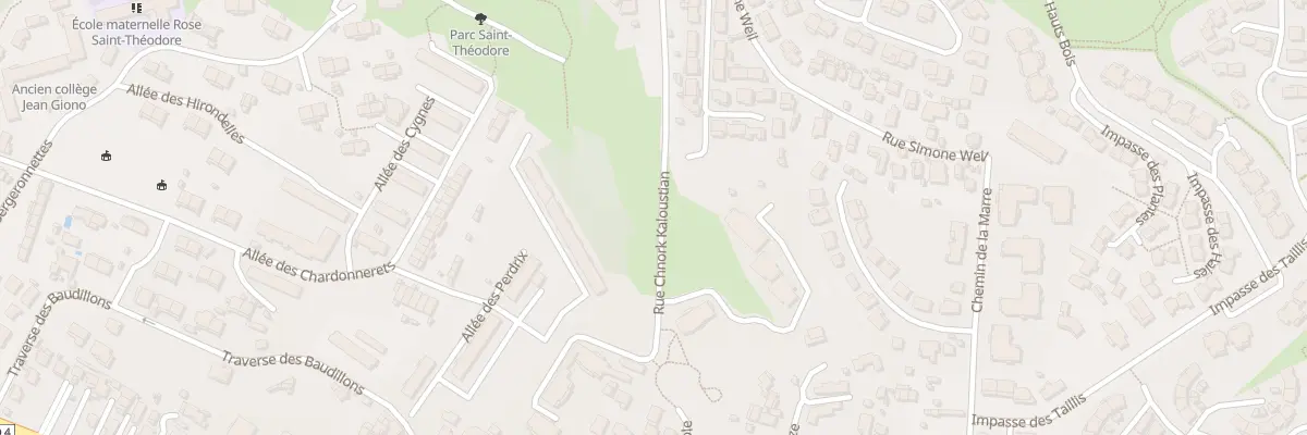 Plan du 24 Rue chnork kaloustian à Marseille 13e Arrondissement