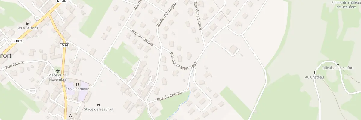Plan du 7 Rue du 19 Mars 1962 à Beaufort-Orbagna