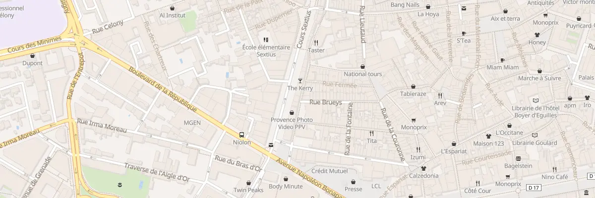 Plan du 7 Crs Sextius à Aix-en-Provence