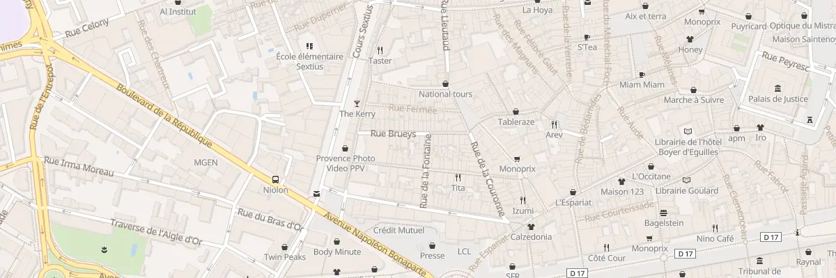 Plan du 11 Rue Brueys à Aix-en-Provence