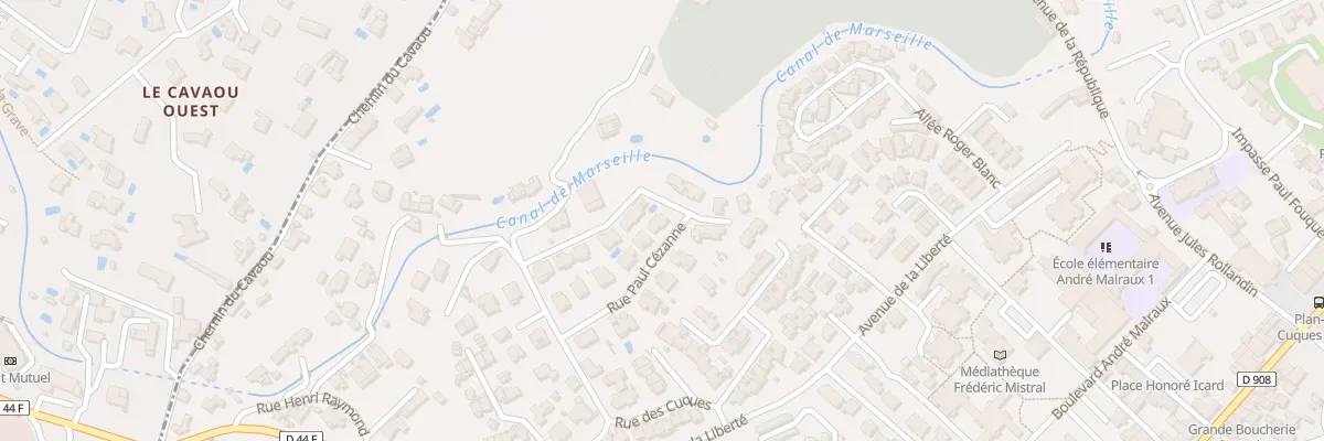 Plan de la Rue Paul Cézanne à Plan-de-Cuques