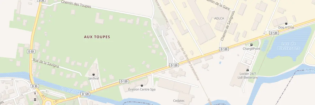 Plan du 1 Pl de la Gare à Bletterans