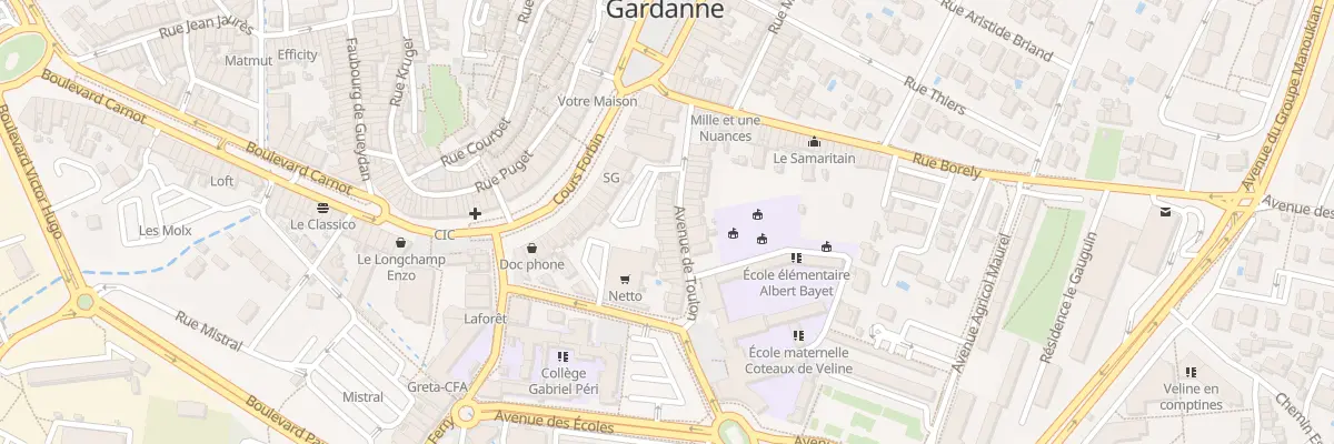 Plan du 20 Av de Toulon à Gardanne