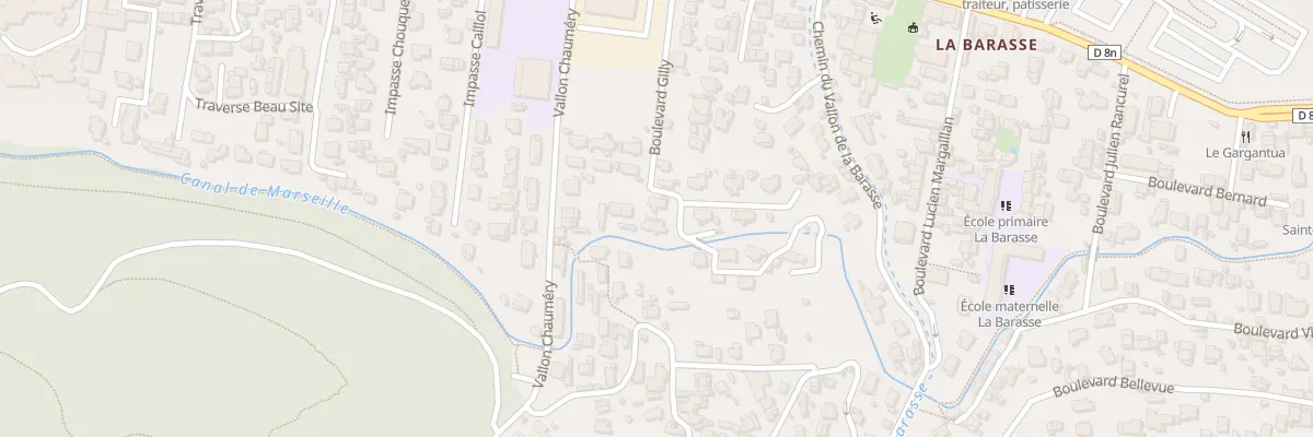 Plan du 22 Bd Gilly Qrt La Barasse à Marseille 11e Arrondissement