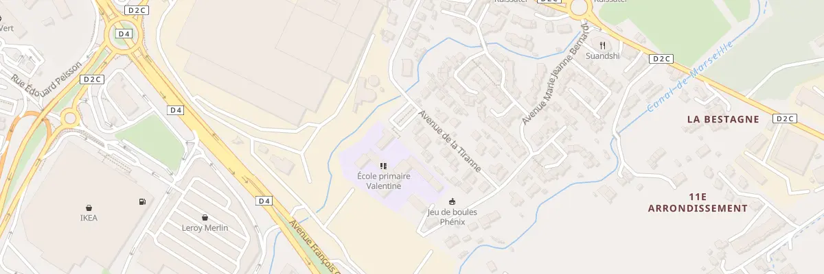 Plan du 16 Av de la Tirane à Marseille 11e Arrondissement