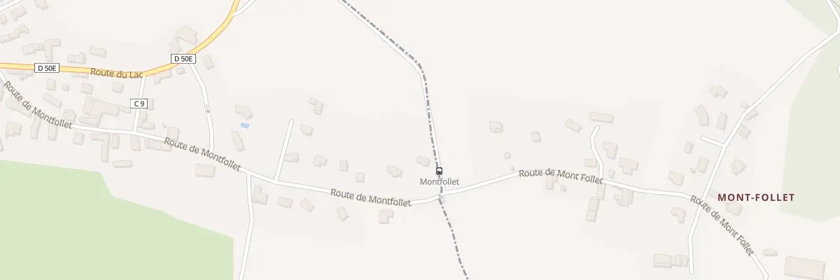 Plan de Rte de Montfollet à Oyeu