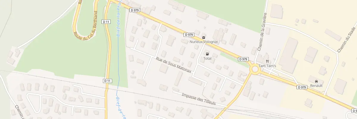 Plan du 2 Rue de sous Matonax à Nurieux-Volognat