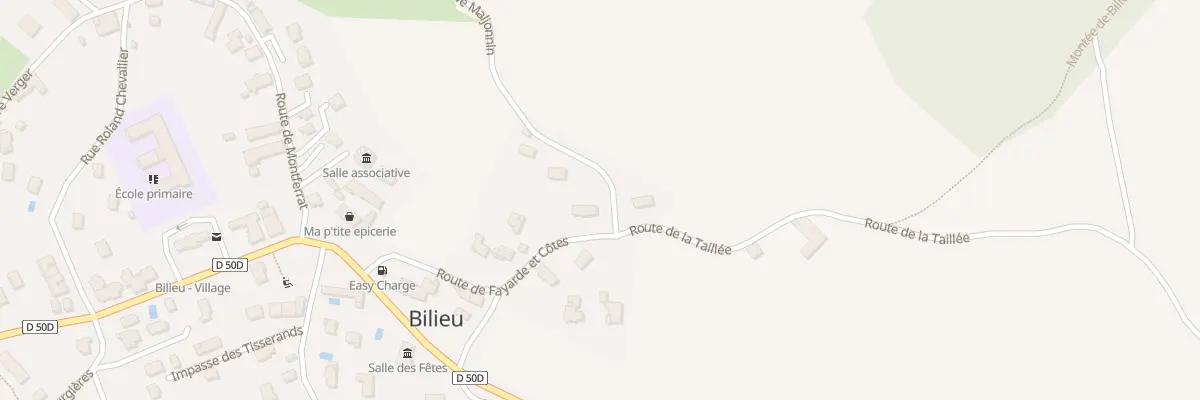 Plan du 245 Rte de Fayarde et Côtes à Bilieu