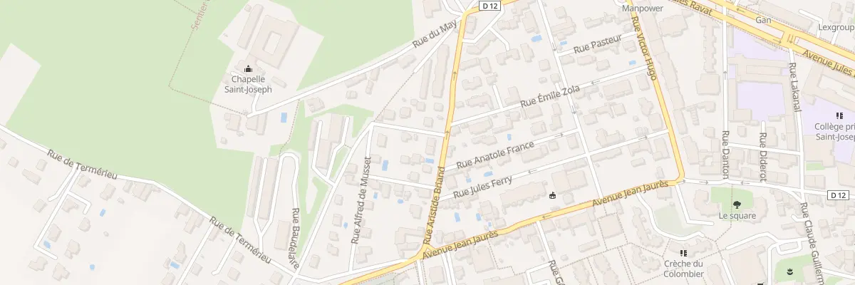 Plan du 1 Rue Alfred de Musset à Voiron