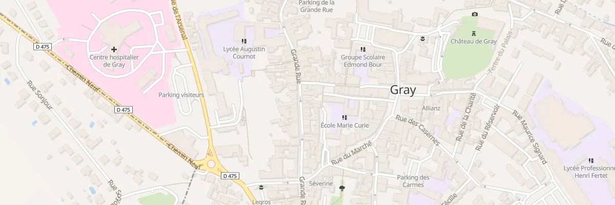 Plan de la Grande Rue à Gray