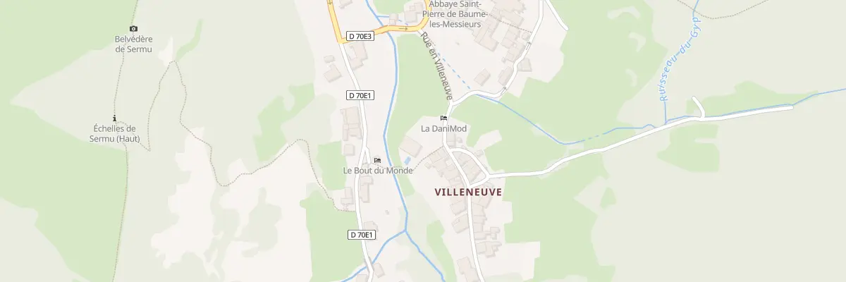 Plan du 2 Rue de Villeneuve à Baume-les-Messieurs