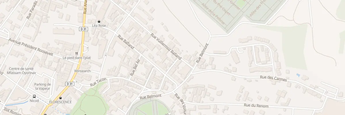 Plan du 26 Rue Vuillermoz Balland à Oyonnax