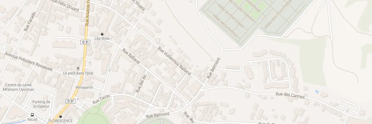 Plan du 33 Rue Vuillermoz Balland à Oyonnax