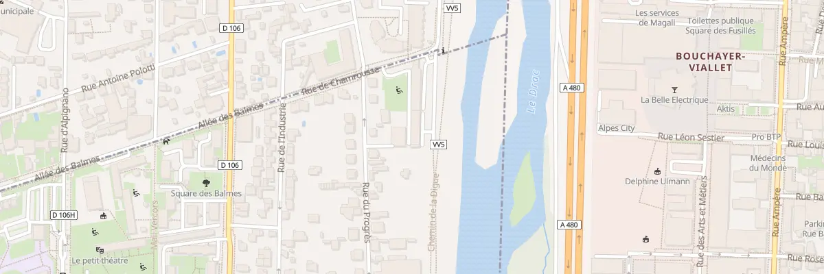 Plan du 8 Rue de la Digue du Drac à Seyssinet-Pariset