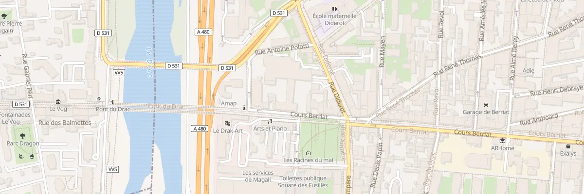Plan du 174 Crs Berriat à Grenoble