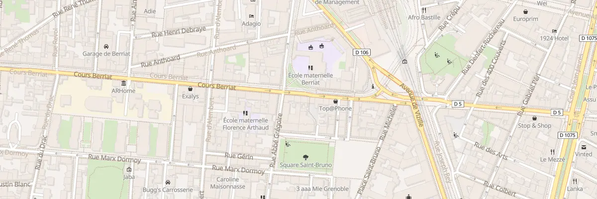 Plan du 89 Crs Berriat à Grenoble