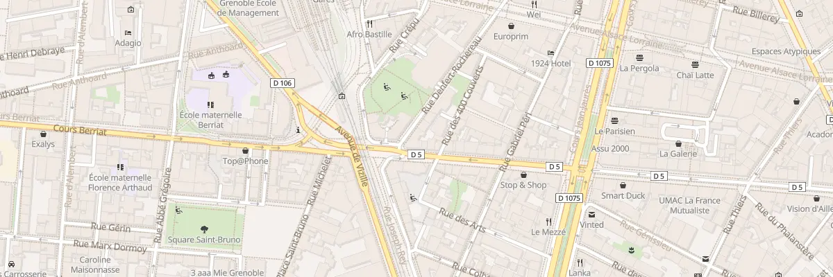 Plan du 68 Crs Berriat à Grenoble