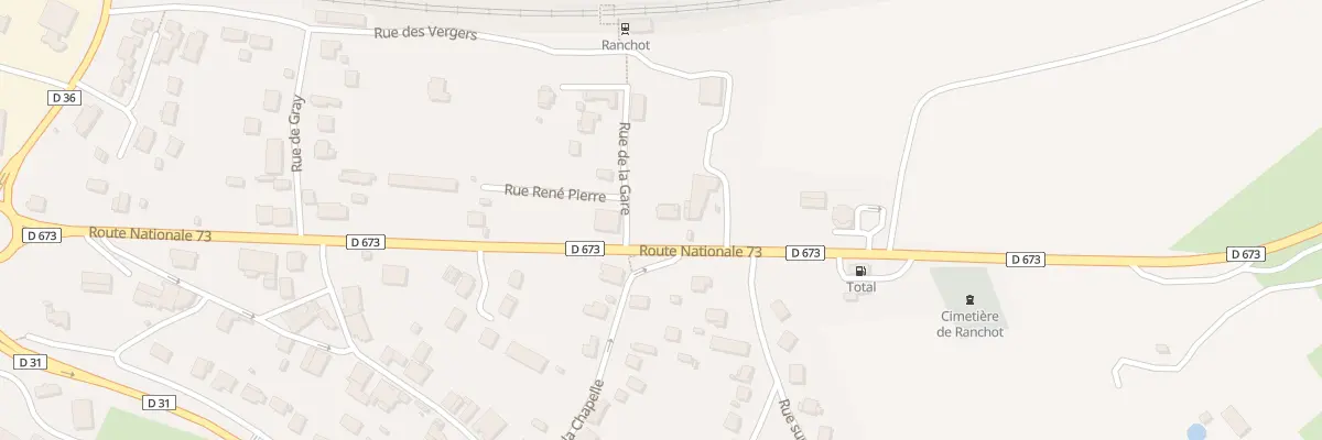Plan du 2 Rue de la Gare à Ranchot