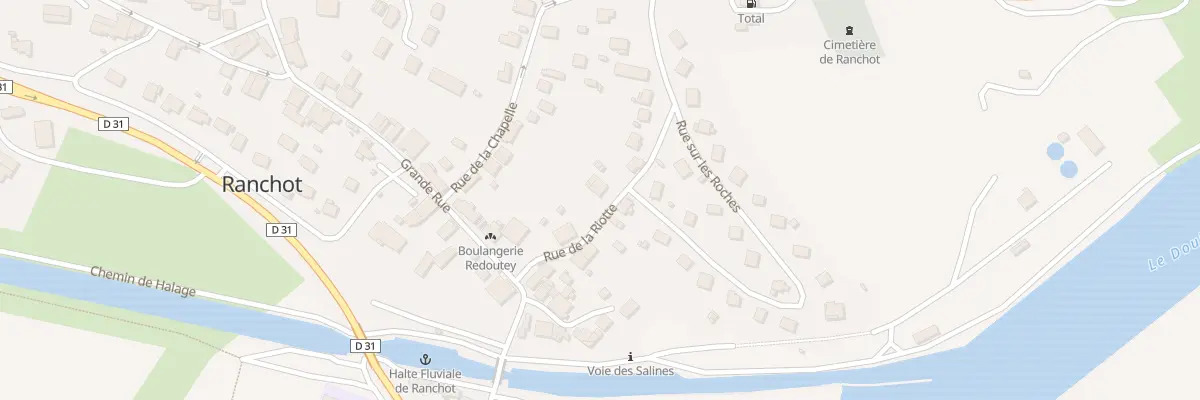 Plan de la Rue de la Riotte à Ranchot